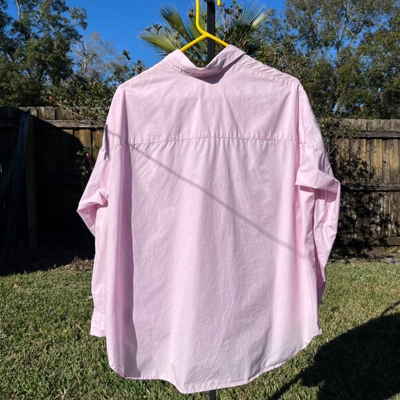 Aritzia Wilfred Free Relaxed Button Up Cotton Shirt in Sakura Pink Size S - Picture 5 of 12